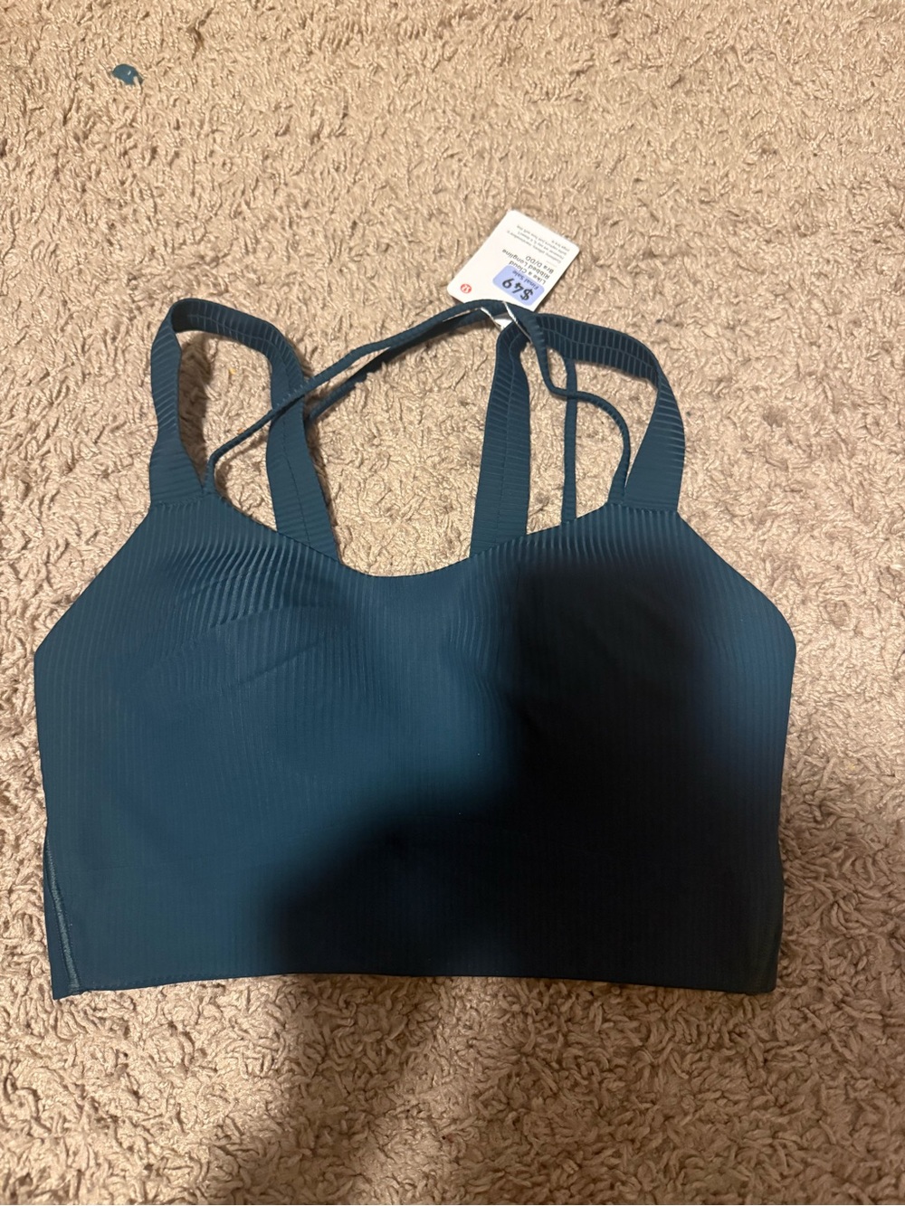 lululemon athletica Ribbed Double-Strap Sports Bra - Deep Teal